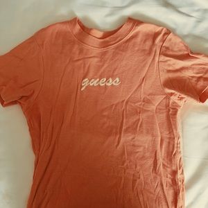 Pink thrifted guess t-shirt